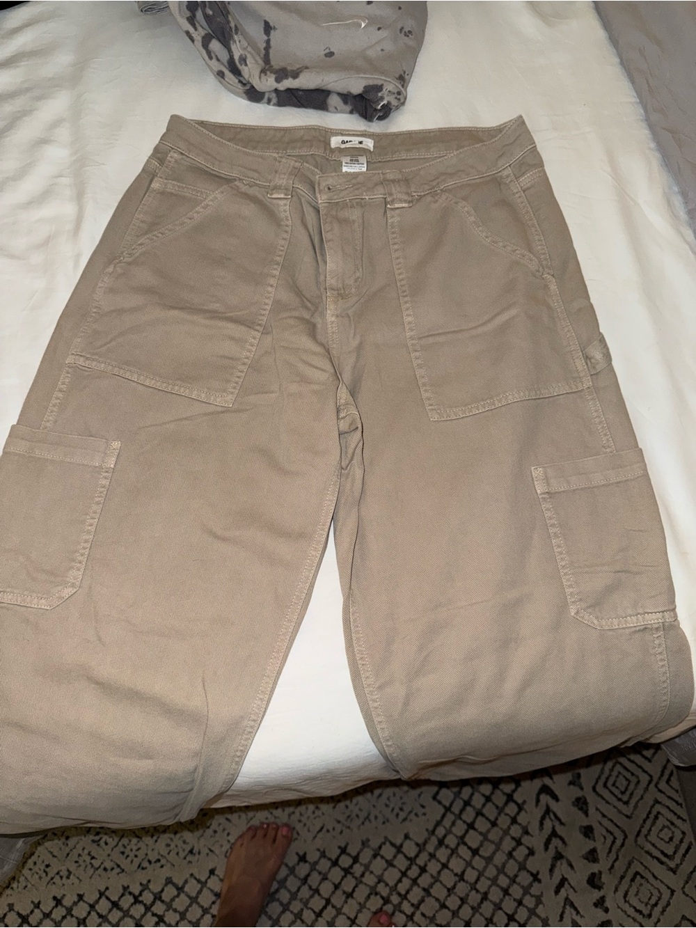 Garage Beige Utility Cargo Pants